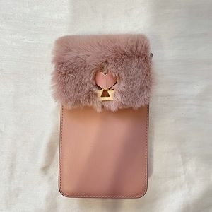Kate Spade Nicola Twistlock North South Flap Fur Crossbody